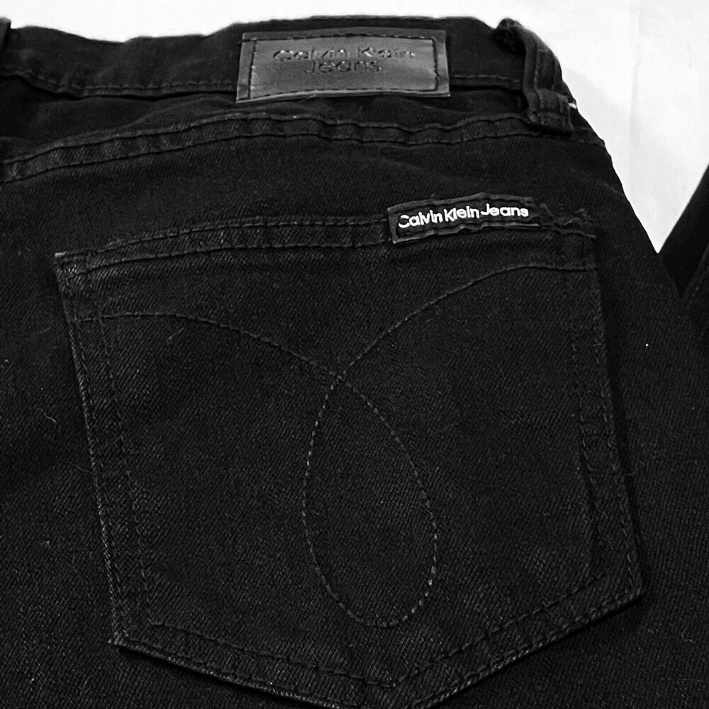 Calvin Klein Women's High Rise Skinny Fitted Leg Jeans Size 27 Black w Stretch - Picture 4 of 12